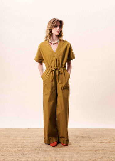Jumpsuit Khaki-Combi Pantalon Galatee