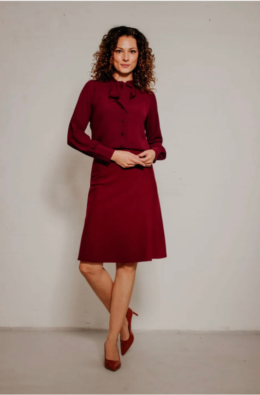 Rok Rood-A Line Skirt Burgundy (Fairtrade)