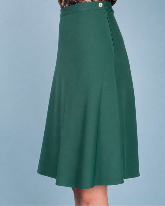 Rok Groen-A Line Skirt Forest Green Punty (Fairtrade)