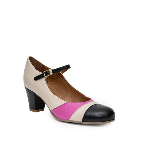 Schoen Roze/Zwart-Linda Pink Shoe
