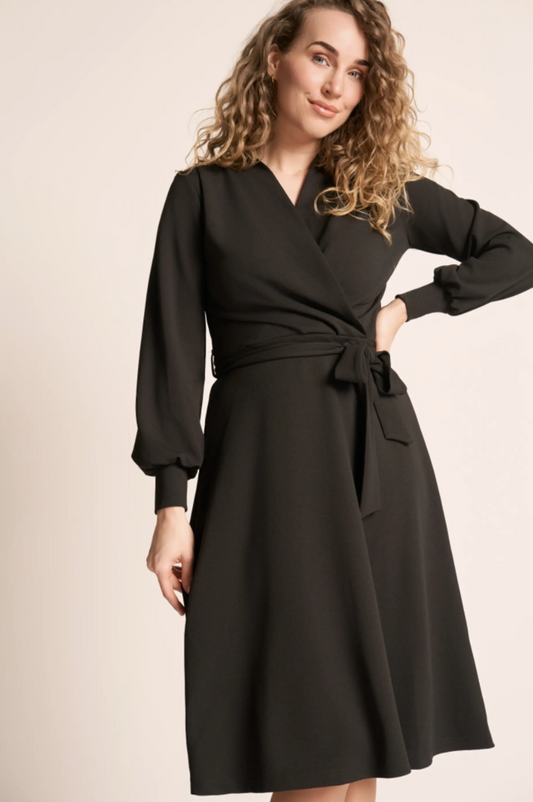 Jurk Zwart-Crossover Dress (Fairtrade)