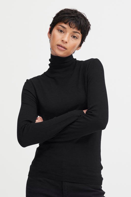 Trui Kol Zwart-Mafa Pull (EcoVero)